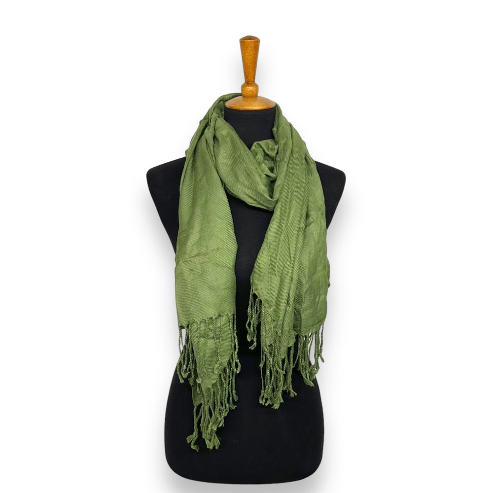 Green Pashmina Silk wrap / scarf